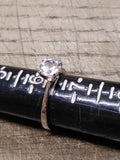 Vtg 925 Sterling Silver AVON Cubic Zirconia Stone Solitaire Ring Size 6.5 Nice!