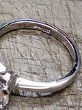 Vtg 925 Sterling Silver AVON Cubic Zirconia Stone Solitaire Ring Size 6.5 Nice!