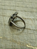 Vtg Women's 925 Sterling Silver with Marcasite Ring Size 6 Nice!