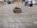 Vtg Womens 925 Sterling Silver & Gold Plated Ring 11 Clear Stones Size 7.25 Nice