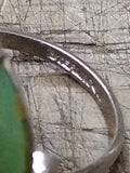 Vtg Women's 925 Sterling Silver Ring w/Large Jade Green Cabochon Size 7 Nice