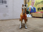 Vtg Diecast Metal Painted Horse with Fancy Saddle and Stirrups 2.5"