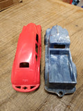 Vtg Ideal Hard Plastic 4 Door Coup and #4 Pickup Truck Lot Made In THE USA!