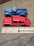 Vtg Ideal Hard Plastic 4 Door Coup and #4 Pickup Truck Lot Made In THE USA!
