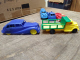 Vtg 5 Piece Hard Plastic Rolls Royce Fire Truck Jeep Lot w/Thomas Tanker Truck