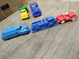 Vtg 5 Piece Hard Plastic Rolls Royce Fire Truck Jeep Lot w/Thomas Tanker Truck