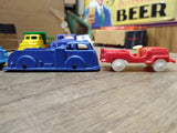 Vtg 5 Piece Hard Plastic Rolls Royce Fire Truck Jeep Lot w/Thomas Tanker Truck