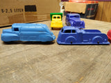 Vtg 5 Piece Hard Plastic Rolls Royce Fire Truck Jeep Lot w/Thomas Tanker Truck