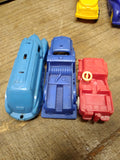 Vtg 5 Piece Hard Plastic Rolls Royce Fire Truck Jeep Lot w/Thomas Tanker Truck