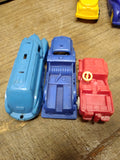 Vtg 5 Piece Hard Plastic Rolls Royce Fire Truck Jeep Lot w/Thomas Tanker Truck