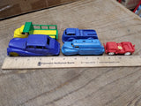 Vtg 5 Piece Hard Plastic Rolls Royce Fire Truck Jeep Lot w/Thomas Tanker Truck