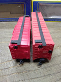 Vtg 2 Pc AHM HO Scale Box Car Lot Minneapolis St Louis Southern Pacific w/Boxes
