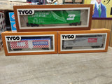 Vtg 3 Pc HO Scale TYCO Box Car Lot Ralston Purina Swift Burlington w/Boxes