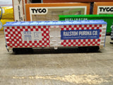 Vtg 3 Pc HO Scale TYCO Box Car Lot Ralston Purina Swift Burlington w/Boxes