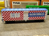 Vtg 3 Pc HO Scale TYCO Box Car Lot Ralston Purina Swift Burlington w/Boxes