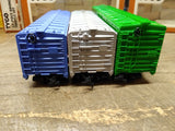 Vtg 3 Pc HO Scale TYCO Box Car Lot Ralston Purina Swift Burlington w/Boxes