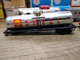 Vtg 4 Pc HO Scale TYCO Lot Silver Streak Caboose Tanker Flat Car Hopper w/Boxes
