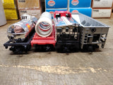 Vtg 4 Pc HO Scale TYCO Lot Silver Streak Caboose Tanker Flat Car Hopper w/Boxes