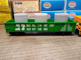 Vtg 4 Pc HO Scale TYCO Lot Union Pacific Caboose & 2 Hoppers Burlington w/Boxes