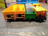 Vtg 4 Pc HO Scale TYCO Lot Union Pacific Caboose & 2 Hoppers Burlington w/Boxes