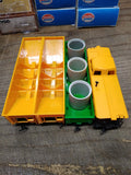 Vtg 4 Pc HO Scale TYCO Lot Union Pacific Caboose & 2 Hoppers Burlington w/Boxes