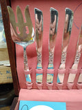 Vtg 54 Pc Community Silver Plated Flatware Set South Seas Pattern w/Wooden Case!