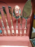 Vtg 54 Pc Community Silver Plated Flatware Set South Seas Pattern w/Wooden Case!