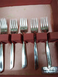 Vtg 54 Pc Community Silver Plated Flatware Set South Seas Pattern w/Wooden Case!