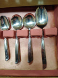 Vtg 54 Pc Community Silver Plated Flatware Set South Seas Pattern w/Wooden Case!