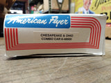 American Flyer Lionel Train S Gauge C & O Lighted Combo Car 6-48900 Minty!