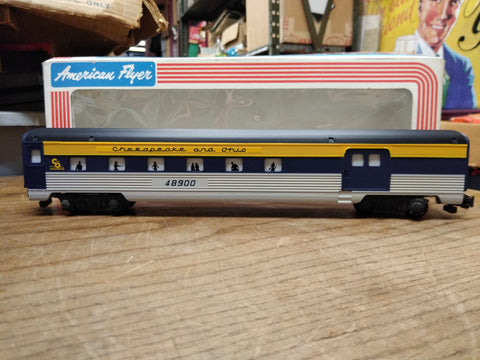 American Flyer Lionel Train S Gauge C & O Lighted Combo Car 6-48900 Minty!