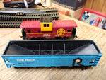 Vtg Bachmann HO Gauge Santa Fe 307 Diesel Engine Train Set Cars Track Boxes Runs