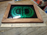 Vtg Wood Framed Heineken Lager Beer Holland Picture Green Foil Backed 12" x 10"