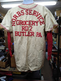 Vtg 1940s Macgregor Baseball Jersey Mens Sz 36 Butler PA Norbs Service Grocery