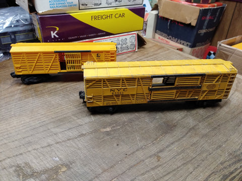 Vtg Lionel Trains O Gauge Cattle Car Lot NYC White Metal 63561 Lionel Lines 6656