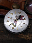 Vtg Bradley 50 Years Mickey Mouse Swiss Wrist Watch 1 Jewel Leather Strap Repair