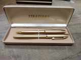 Vtg Stratford Ball Point Pen Pencil Set Inscribed Writes Good With Original Box!