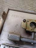 Vintage 1974 Federal Post Office Mail Box Door 5551 Frosted Glass Hinge Swings