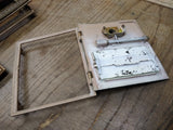 Vintage 1974 Federal Post Office Mail Box Door 5551 Frosted Glass Hinge Swings