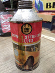Vtg Gold Eagle Power Steering Fluid 12 Ounce 3/4 Full Cone Top Can!