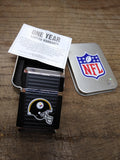 NFL Pittsburgh Steelers Gas Cigarette Lighter it Sparks Original Tin Box Nice!