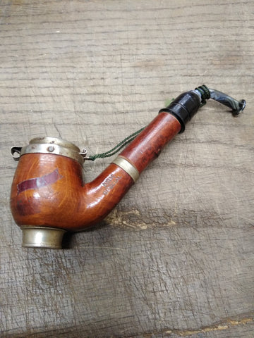 Vtg ARK Special Cherry Wood Smoking Tobacco Pipe with Wind Cap Nice Shape!