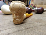 Vtg Moderately Smoked Meerschaum Sultan w/Turban Smoking Tobacco Pipe Nice Shape