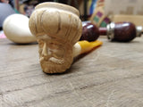 Vtg Moderately Smoked Meerschaum Sultan w/Turban Smoking Tobacco Pipe Nice Shape