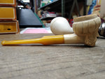 Vtg Moderately Smoked Meerschaum Sultan w/Turban Smoking Tobacco Pipe Nice Shape