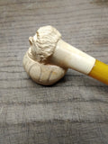 Vtg Moderately Smoked Meerschaum Sultan w/Turban Smoking Tobacco Pipe Nice Shape