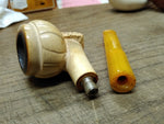 Vtg Moderately Smoked Meerschaum Sultan w/Turban Smoking Tobacco Pipe Nice Shape