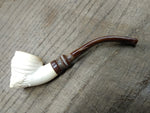 Vtg Not Smoked Small Meerschaum Sultan w/Turban Smoking Tobacco Pipe Nice Shape!