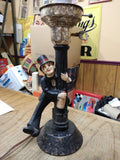Vtg Drunken Charlie Chaplin Lamp Post Bar Top Table Light Metal 12" Working!