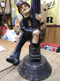 Vtg Drunken Charlie Chaplin Lamp Post Bar Top Table Light Metal 12" Working!